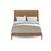 AllModern Garbo Solid Wood & Platform Bed Wood & /Upholstered/Faux leather in Brown | 44 H x 59 W x 77 D in | Wayfair