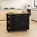 Winston Porter Multi-Functional Kitchen Island Cart w/ 2 Door Cabinet & Two Drawers in Black | Wayfair 88F9A4F72A6D4884AE644E0492D96705