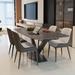 Corrigan Studio® Rock plate dining table & chair combination home dining table Pure grey table Wood in Black/Brown/Gray | Wayfair