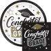 Creative Converting Graduation Glamour Plate & Napkin Dinnerware Set, Serves 16 in Black/Gray/White | Wayfair DTC8656E2G