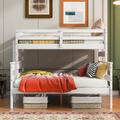 Harriet Bee Jasprit Extra Long Twin Over Queen Bunk Bed in White | 61 H x 58.3 W x 79 D in | Wayfair 78F33225D4ED4289B02F9EEF571FD0DA