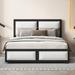 Latitude Run® Queen Platform Bed, velvet matched w/ Teddy Fleece Upholstered/Velvet, Wool in Black | 47 H x 63 W x 85 D in | Wayfair