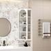 Latitude Run® Glass Door Wall Mounted Corner Cabinet w/ Featuring Four-tier Storage Metal in White | 41.45 H x 22.35 W x 16.05 D in | Wayfair