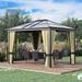 Arlmont & Co. Siwani 12 Ft. W x 10 Ft. D Metal Patio Gazebo Metal/Soft-top | 104.4 H x 141.6 W x 117 D in | Wayfair