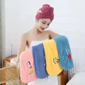 Bonnet de douche magique en microcarence pour dame serviette brodée chapeaux de bain bonnet pour