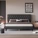 Red Barrel Studio® Terenzia Platform Bed Wood & /Upholstered/Linen in Gray | 39.8 H x 78.3 W x 81.1 D in | Wayfair 933FC6E1E708474AB4629767EDC4C49A