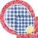 Creative Converting Picnic Paisley & Plaid Plate & Napkin Dinnerware Set, Serves 16 in Blue/Red/White | Wayfair DTC8658E2G