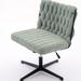 Latitude Run® Velvet Armless Office Chair Upholstered in Gray/Green/Black | 29.5 H x 25.5 W x 25 D in | Wayfair B711EDBF43B048378EE9B5E05F6CD11D