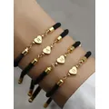 1pc Nouveau Classique A-Z Coeur Initiale Lettre Bracelet Femmes Simpel Réglable Coloré Corde