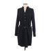 The Limited Casual Dress - Shirtdress Collared Long sleeves: Black Print Dresses - Women's Size Medium Tall