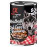 alpha spirit Dog Meatballs 6 x 400 g umido per cane - Cervo rosso & Rosmarino