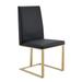 Modrest Frankie Modern Dark Grey Vegan Leather + Antique Brass Dining Chair