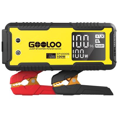 Jump Starter 4000A Car Jumper Starter (Up to 10L Diesel 12L Gas Engines), 100W Fast-Charging Lithium Jump Box - 4000 Amps