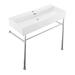 Reims 40 Ceramic Console Sink White Basin Chrome Legs - 39.35" x 16.55" 35.45"