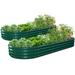 Outdoor 8 ft. x 3 ft. x 1 ft. Oval Galvanized Metal Raised Garden Bed (2 Pack) - 8 ft. x 3 ft. x 1 ft.