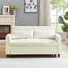 3 in 1 Futon Sofa Bed, Pull-Out Loveseat Convertible Sleeper with Wing Tables, Toss Pillows - 58.26"D x 37.99"W x 31.49"H