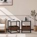 Modern Nightstand Coffee Table Side Table with Storage Shelf and Metal Table Legs for Bedroom, Living Room (set of 2)