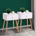 Nightstand with Pull-Out Drawer Set of 2, Practical End Side Table Wood Bedside Table Plant Stand for Bedroom