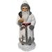 6” Paper Mache Santa in White Coat with Silver Details Christmas Candy Container