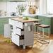Farmhouse Kitchen Island Set with Drop Leaf Top and 2 Seatings