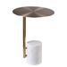 Statements by J Emmy 21 in H Round Stainless Steel/Glass/Marble Base Drink Table, Side Table, Accent Table, Entryway Table