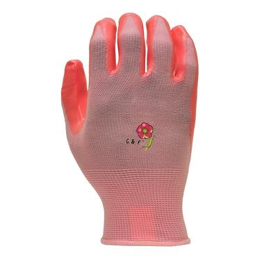 G & F Products Nitrile Coated Women's Garden Gloves, 6 Pairs