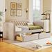 Twin Size Upholstered Daybed with Drawers for Guest Room, Small Bedroom, Study Room