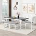 Modern 78inch 6-Piece Extendable Dining Table Set, 4 Upholstered Dining Chairs and Dining Bench, 18" Butterfly Leaf