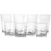 Embossed Cube Glassware Tumbler 16 Piece Set