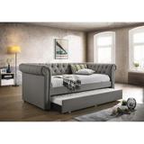 Coaster Furniture Kepner Grey Tufted Upholstered Daybed with Trundle