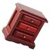 1pc Wooden Bedside Table Dollhouse Micro Furniture Drawer Cabinet Model Ornament