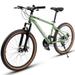 FFOMO 24 inch Mountain Bike 21-Speed 16 inch Frame Commuter Bike Disc Brakes Thumb Shifter Front Fork Bicycles - Green