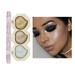 Melotizhi Highlighter Makeup Palette Shimmer Glitter Contour Powder Brightens Face Complexion Contour Powder Beauty Makeup Makeup Pearl Baking Powder Pressed Cosmetics Three Colors Highlighting