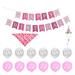 1 Set of Dog Birthday Party Banner Decoration Set Pet Dog Party Supplies (Pink)