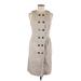 Burberry Casual Dress - Sheath High Neck Sleeveless: Gray Print Dresses - Women's Size 6
