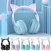 Jacenvly 2024 New Earphones Wireless Clearance Kids Wireless Over Ear Bluetooth Headphones Cute Rgb Ears Foldable 5.1 With Mic And Volume Control Headphones For Girls Ladies Wireless Headphones Pink