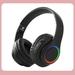 RBCKVXZ Headset Wireless Bluetooth 5.2 Over Ear Bluetooth Headphones with Colorful Breathing Light Foldable Noise Canceling Headphones Black Ear Buds on Clearance