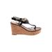 Tommy Hilfiger Wedges: Brown Print Shoes - Women's Size 7 - Open Toe