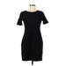 J.Crew Casual Dress - Sheath Crew Neck Short sleeves: Black Print Dresses - Women's Size 8 Petite