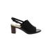 Clarks Heels: Black Solid Shoes - Women's Size 7 1/2 - Open Toe