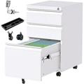 CCBIUOMBO 2 Drawer Lateral File Cabinet Wide Metal 2 Drawer Filing Cabinet with Lock Home Office School for Letter/Legal/F4/A4 Size Hanging Files White