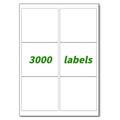 MYXIO 6 UP Labels 4 x 3-1/3 Shipping Address Labels for Laser Inkjet Printer Self Adhesive Blank Mailing Labels (500 Sheet=3000 Labels)