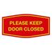 MYXIO Fancy Please Keep Door Closed Sign - Security and Safety | Durable Material | Easy to Install (Red/Yellow) - Medium 5 Pack