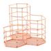 Pen Holder Iron Pen Holder Desktop Multifunctional Pen Holder Writing Desk Stationery Organizer Storage Container for Home Room office (Rose Gold)