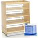 HOOMHIBIU Pull Out Cabinet Organizer 448-BC-5C 5-Inch Kitchen Cabinet Base Filler Wood with 3 Adjustable Shelves for and Organizing Wholesalehome Installation Kit Included Maple