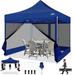 COBIZI 10x10 Canopy Heavy Duty Tent Pop Up Tent Gazebo with Mesh Cover Waterproof&Sunproof Pop Up Tent with Sidewalls Outdoor Instant Party Tent for Backyard Weddings Birthdays BBQs Dark Blue