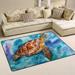 GZHJMY Sea Turtle Non Slip Area Rug for Living Dinning Room Bedroom Kitchen 2 x 3 (24 x 36 Inches) Animal Turtle Nursery Rug Floor Carpet Yoga Mat