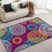 GZHJMY Mandala Flower Floral Non Slip Area Rug for Living Dinning Room Bedroom Kitchen 4 x 5 (48 x 63 Inches / 120 x 160 cm) Mandala Flower Floral Nursery Rug Floor Carpet Yoga Mat