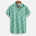 JURANMO Hawaiian Shirt for Men Dog Paw Print Casual Button Down Shirts Short Sleeve Bowling Shirt Summer Vacation Beach Tops with Front Pockt Flash Deals 2024 Green XXXL