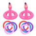 Pyramidti Flamingo Inflatable Ring Toss Game 2 Sets Flamingo Inflatable Ring Toss Game Throwing Ring Toss Game for Kids